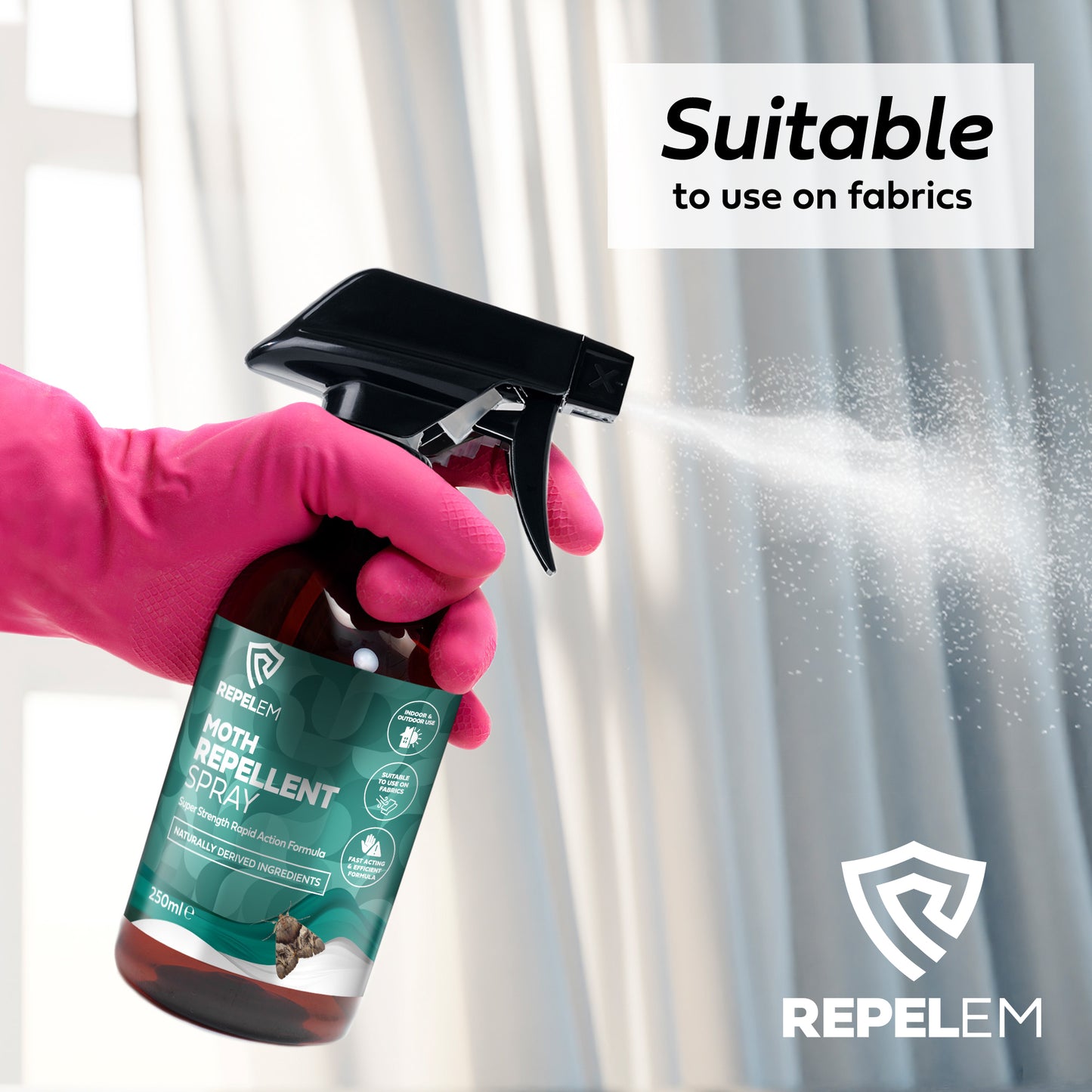 REPELEM Moth Treatment Kit - 1L Moth Killer Spray & 250ml Natural Repellent